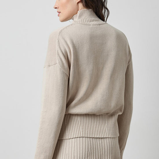 Relaxed Mock Turtleneck Sweater in color Dove Image A2