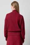 Relaxed Mock Turtleneck Sweater in color Wineberry Image A2