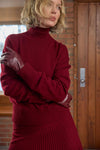 Relaxed Mock Turtleneck Sweater in color Wineberry Image C1