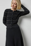 Metallic Stripe Cardigan in color Black Stripe Image A1