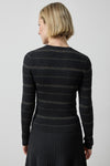 Metallic Stripe Cardigan in color Black Stripe Image A2