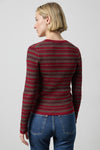 Metallic Stripe Cardigan in color Dark Multi Stripe Image A2