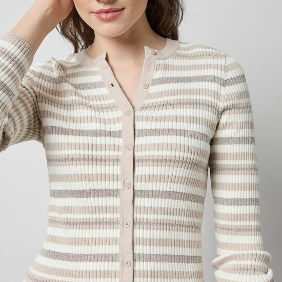 Metallic Stripe Cardigan in color Light Multi Stripe Image A1