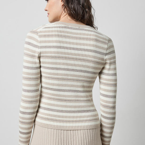 Metallic Stripe Cardigan in color Light Multi Stripe Image A2