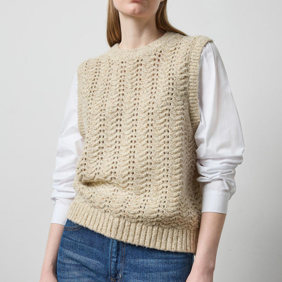 Mixed Media Tinsel Sweater in color Oat Tinsel Image A1