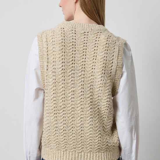 Mixed Media Tinsel Sweater in color Oat Tinsel Image A2