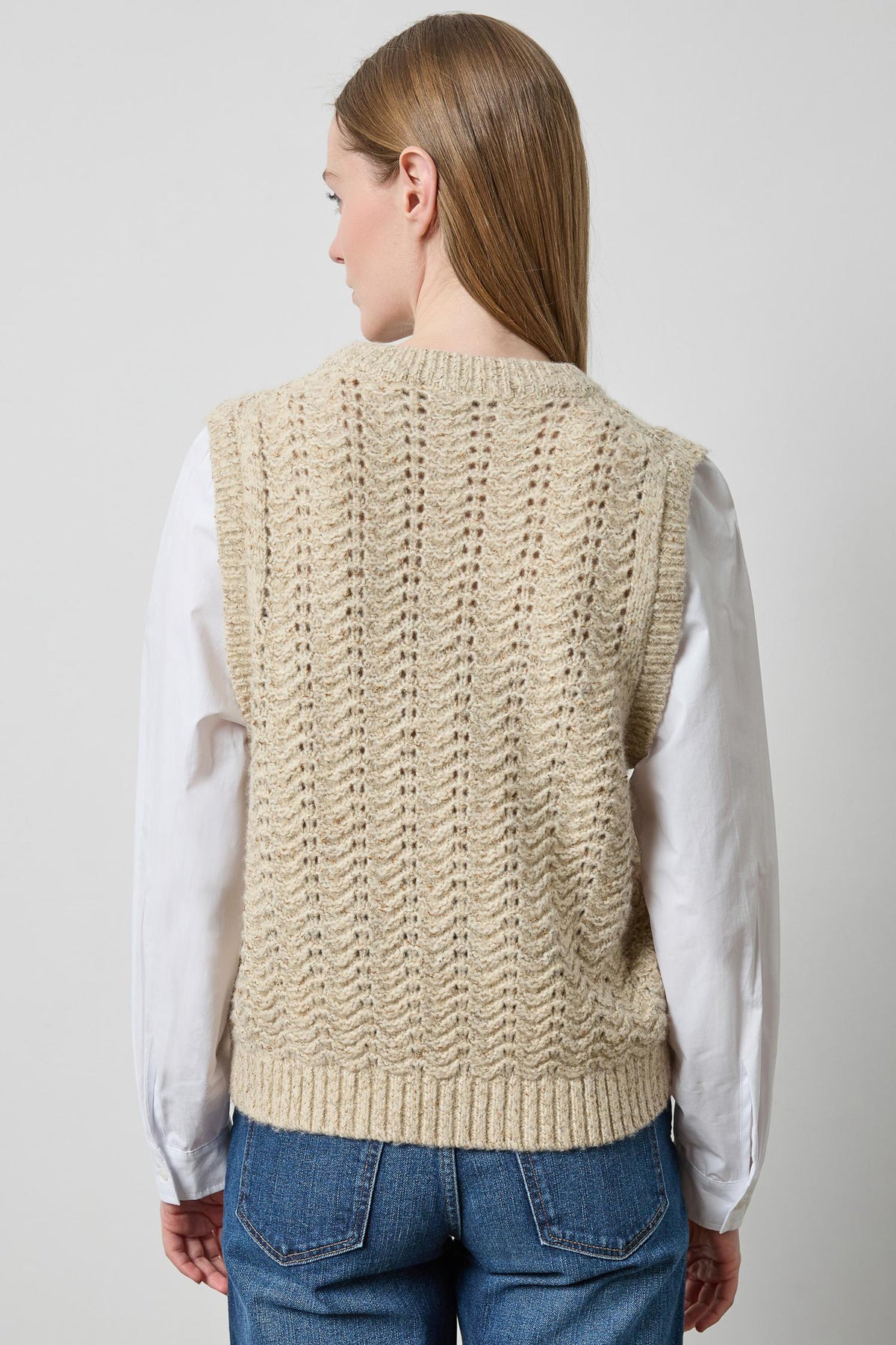 Mixed Media Tinsel Sweater in color Oat Tinsel Image A2