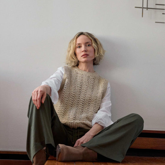 Mixed Media Tinsel Sweater in color Oat Tinsel Image C1