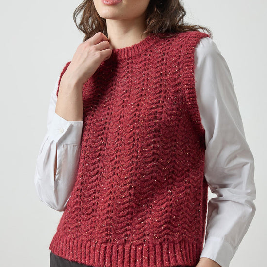 Mixed Media Tinsel Sweater in color Port Tinsel Image A1
