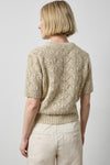 Short Sleeve Tinsel Sweater in color Oat Tinsel Image A2