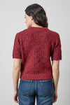 Short Sleeve Tinsel Sweater in color Port Tinsel Image A2