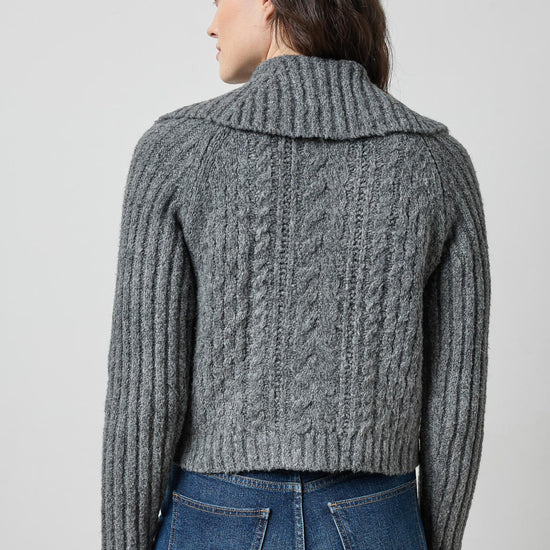 Lofty Collared Cardigan in color Charcoal Image A2