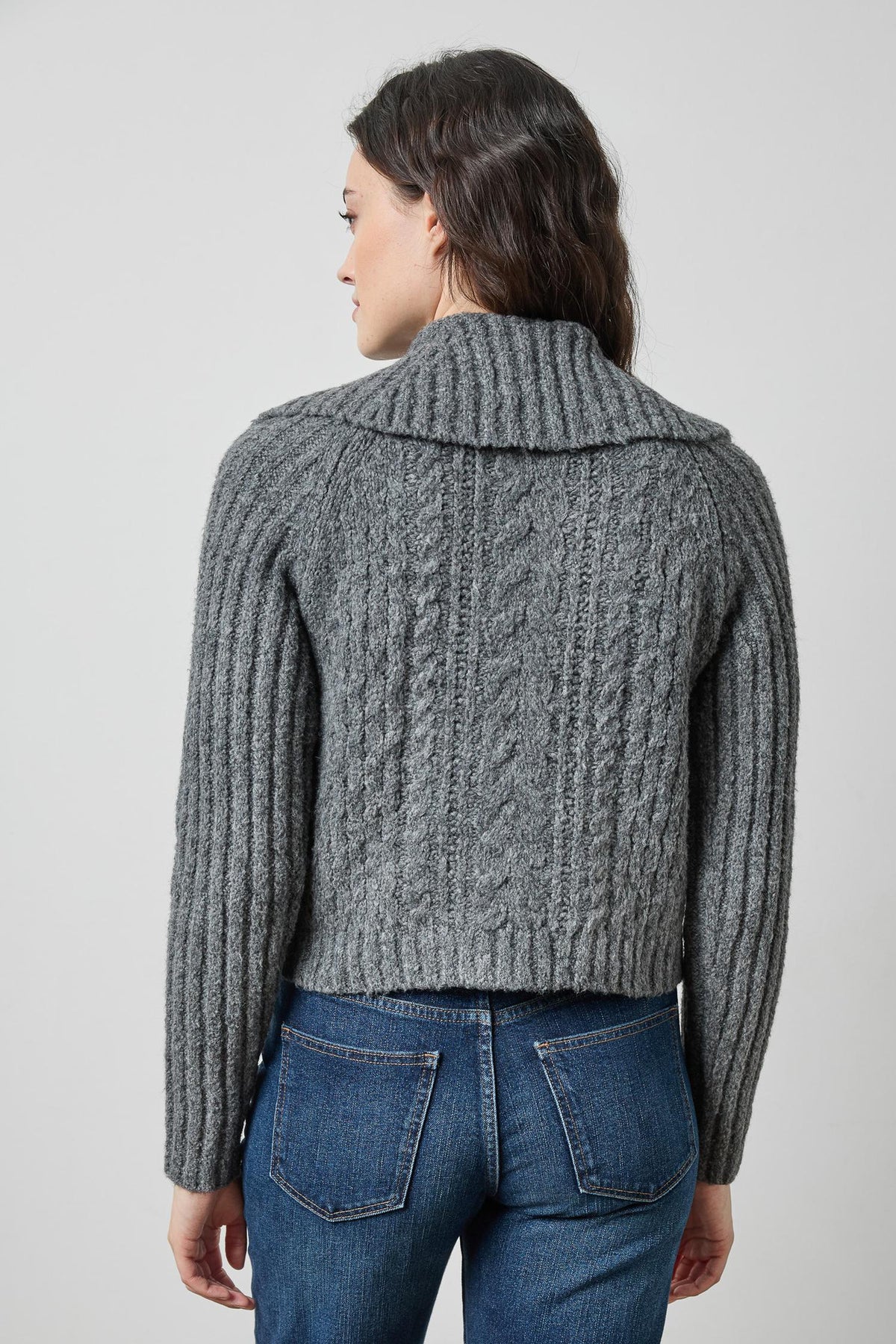 Lofty Collared Cardigan in color Charcoal Image A2