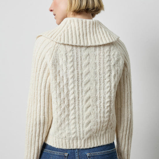 Lofty Collared Cardigan in color Ivory Image A2