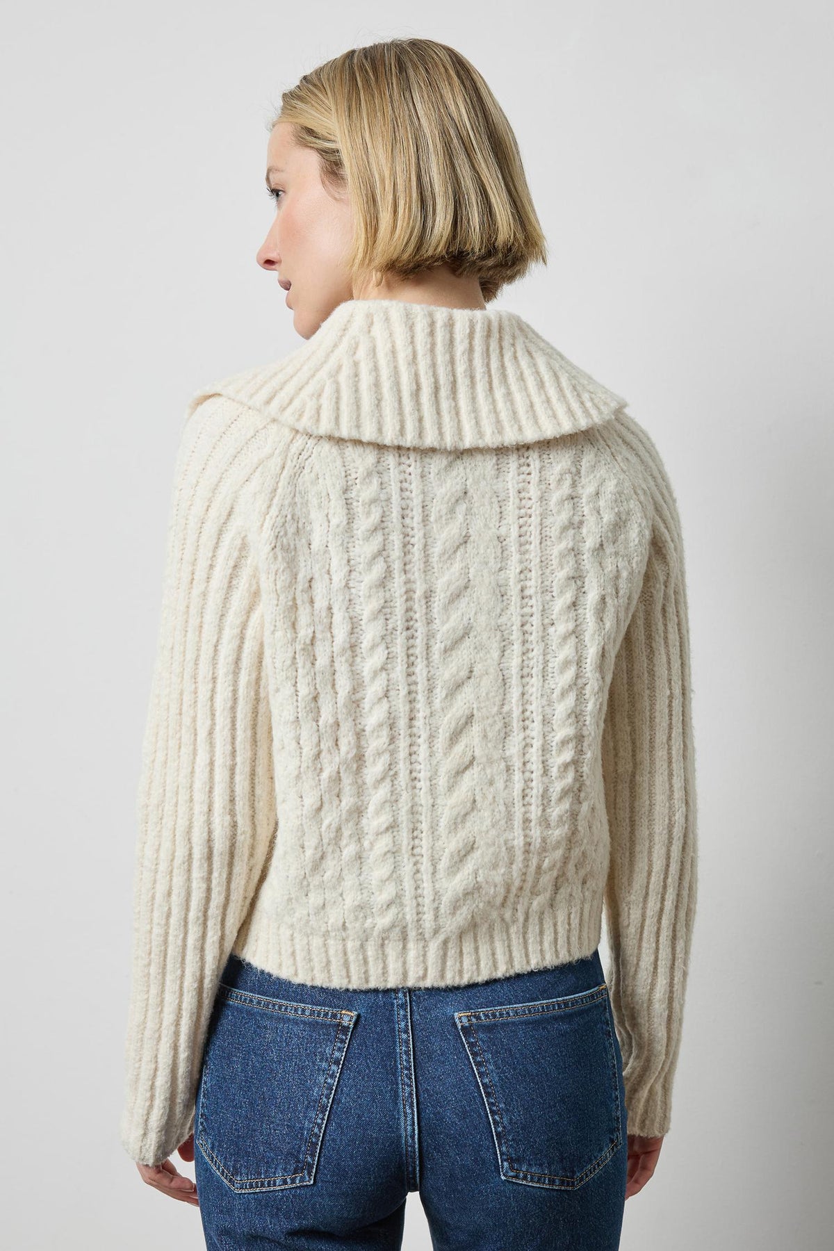 Lofty Collared Cardigan in color Ivory Image A2