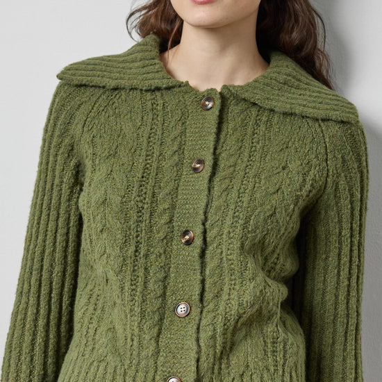 Lofty Collared Cardigan in color Loden Image A1