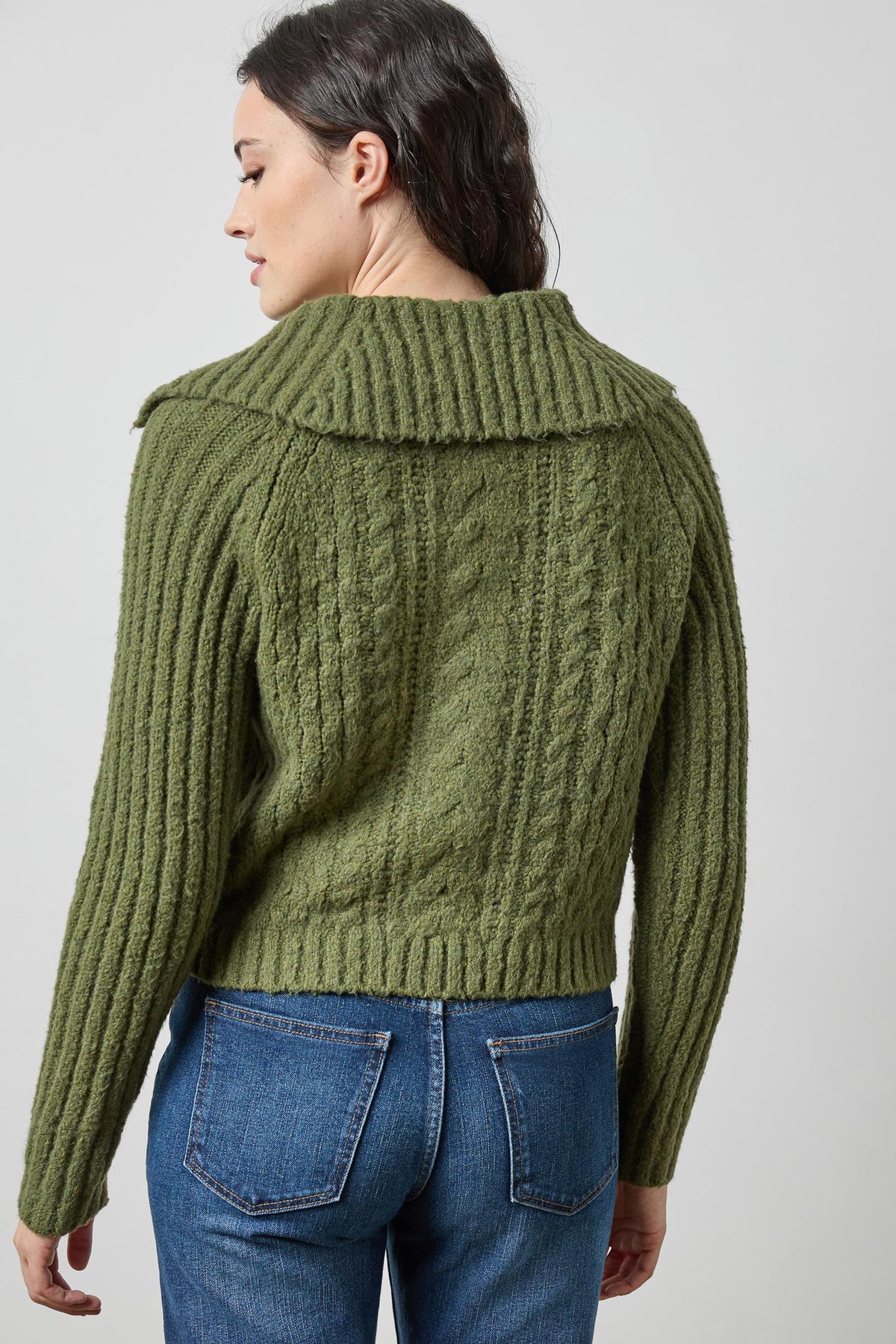 Lofty Collared Cardigan in color Loden Image A2