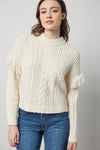 Lofty Fringe Sweater Womens Sweater Ivory A1