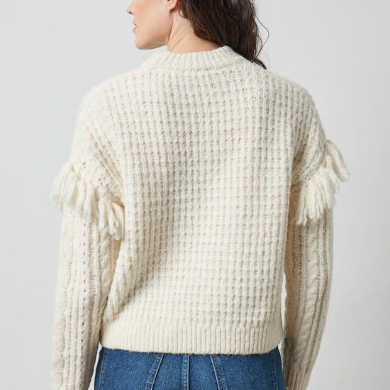 Lofty Fringe Sweater Womens Sweater Ivory A2