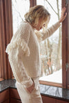 Lofty Fringe Sweater Womens Sweater Ivory C1