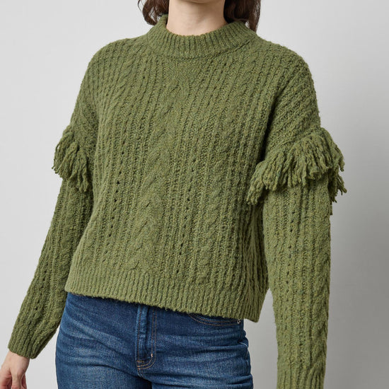 Lofty Fringe Sweater Womens Sweater Loden A1