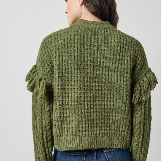 Lofty Fringe Sweater Womens Sweater Loden A2