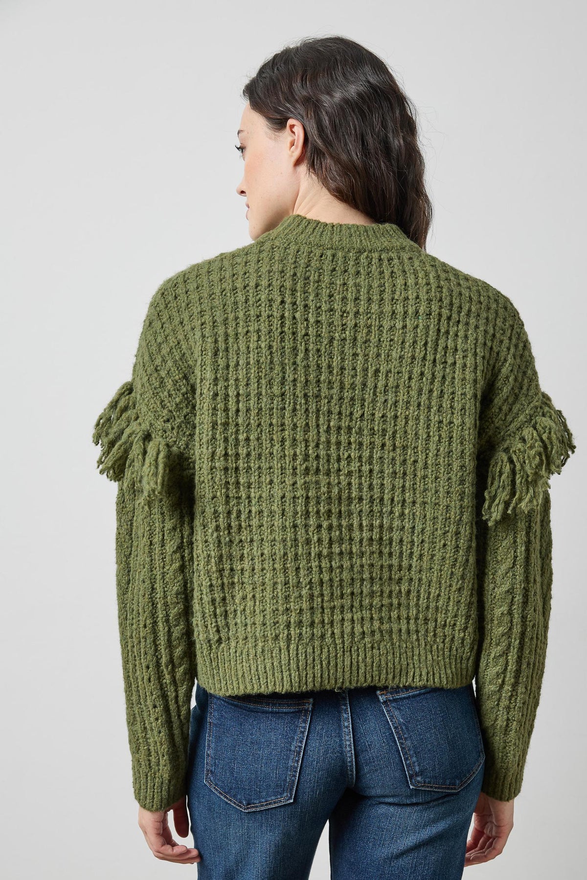 Lofty Fringe Sweater Womens Sweater Loden A2
