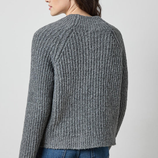 Lofty Wide V-Neck Sweater in color Charcoal Image A2