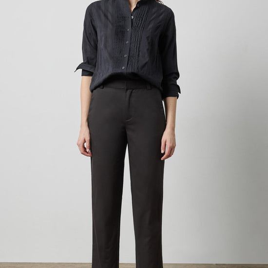 Tuxedo Stripe Ankle Pant Womens Pant Black A0
