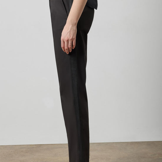Tuxedo Stripe Ankle Pant Womens Pant Black A3