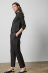 Tuxedo Stripe Ankle Pant Womens Pant Black A4
