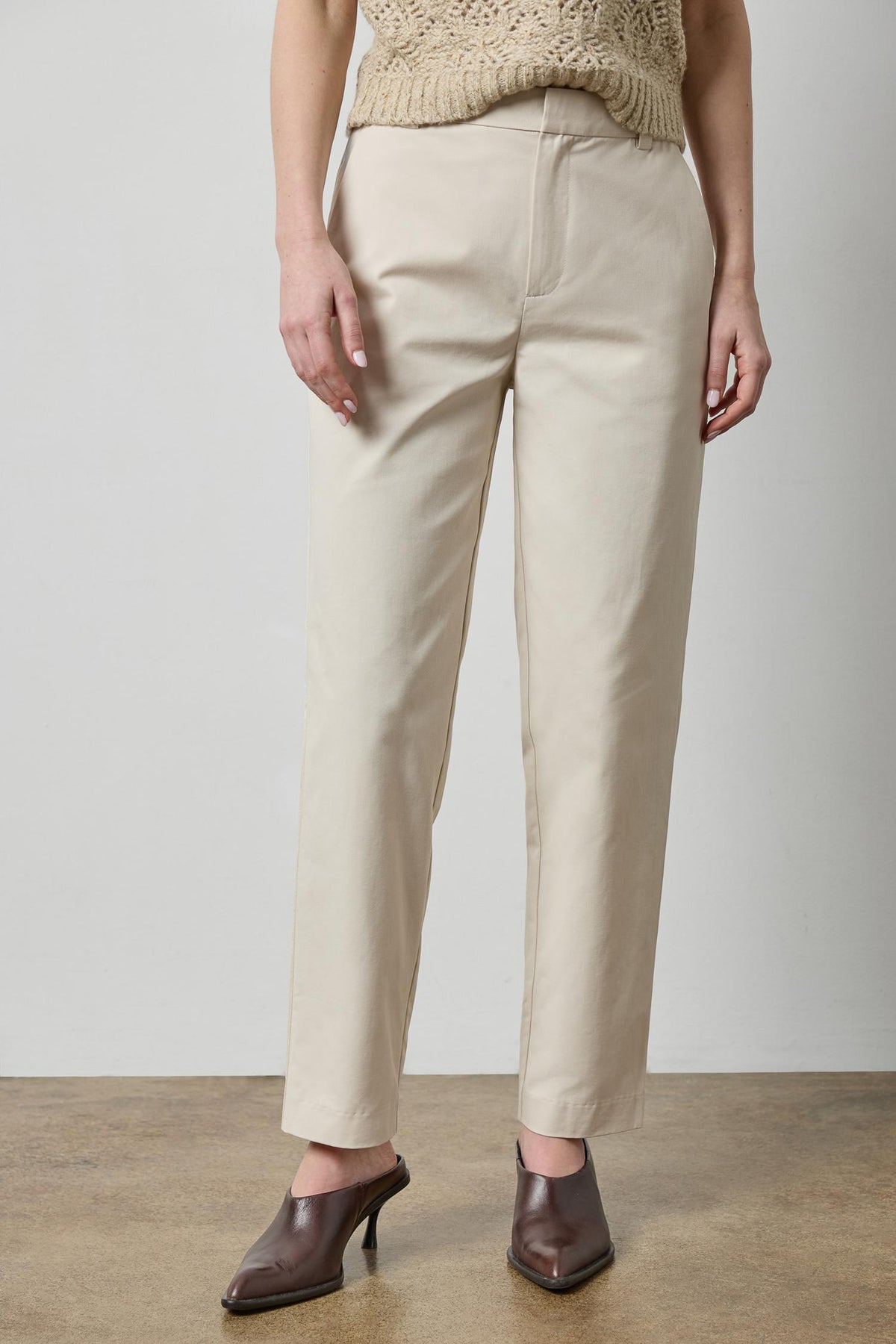 Tuxedo Stripe Ankle Pant Womens Pant Porcelain A1