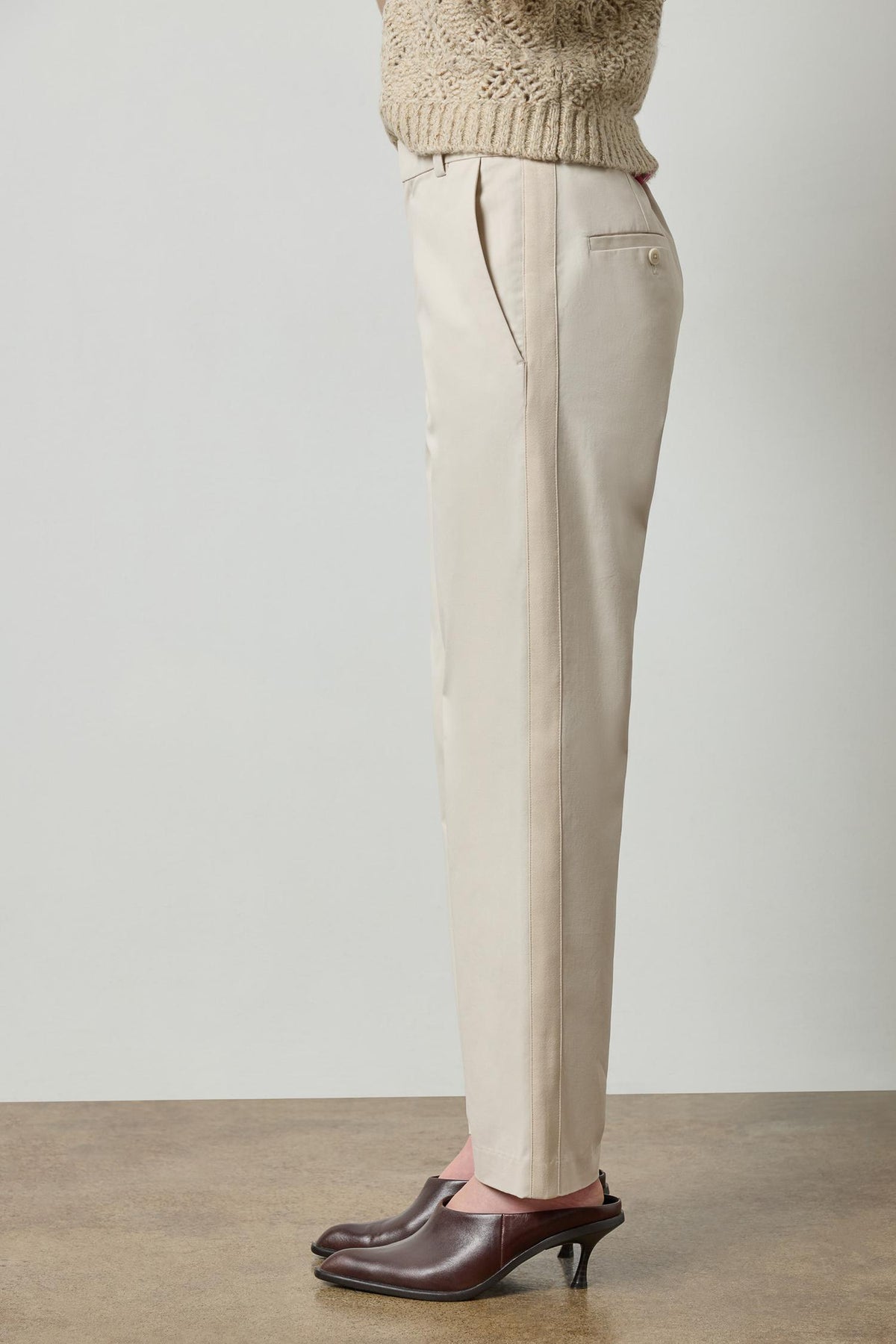 Tuxedo Stripe Ankle Pant Womens Pant Porcelain A3