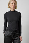 Long Sleeve Funnel Neck in color Black Image A1