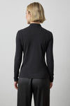 Long Sleeve Funnel Neck in color Black Image A2