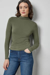 Long Sleeve Funnel Neck in color Fir Image A1