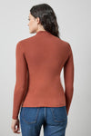 Long Sleeve Funnel Neck in color Spice Image A2