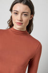 Long Sleeve Funnel Neck in color Spice Image A3