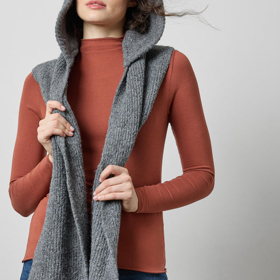 Lofty Hooded Scarf in color Charcoal Image A1