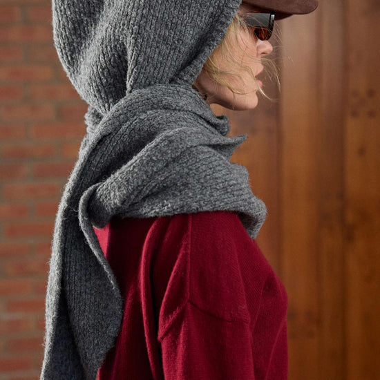 Lofty Hooded Scarf in color Charcoal Image C1