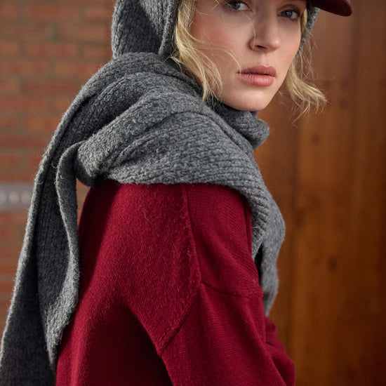 Lofty Hooded Scarf in color Charcoal Image C2