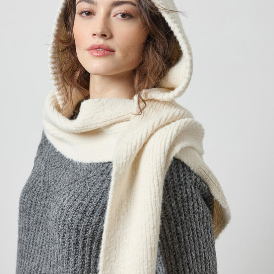 Lofty Hooded Scarf in color Ivory Image A3