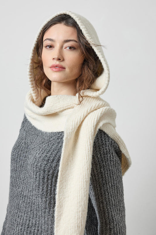 Lofty Hooded Scarf in color Ivory Image A3