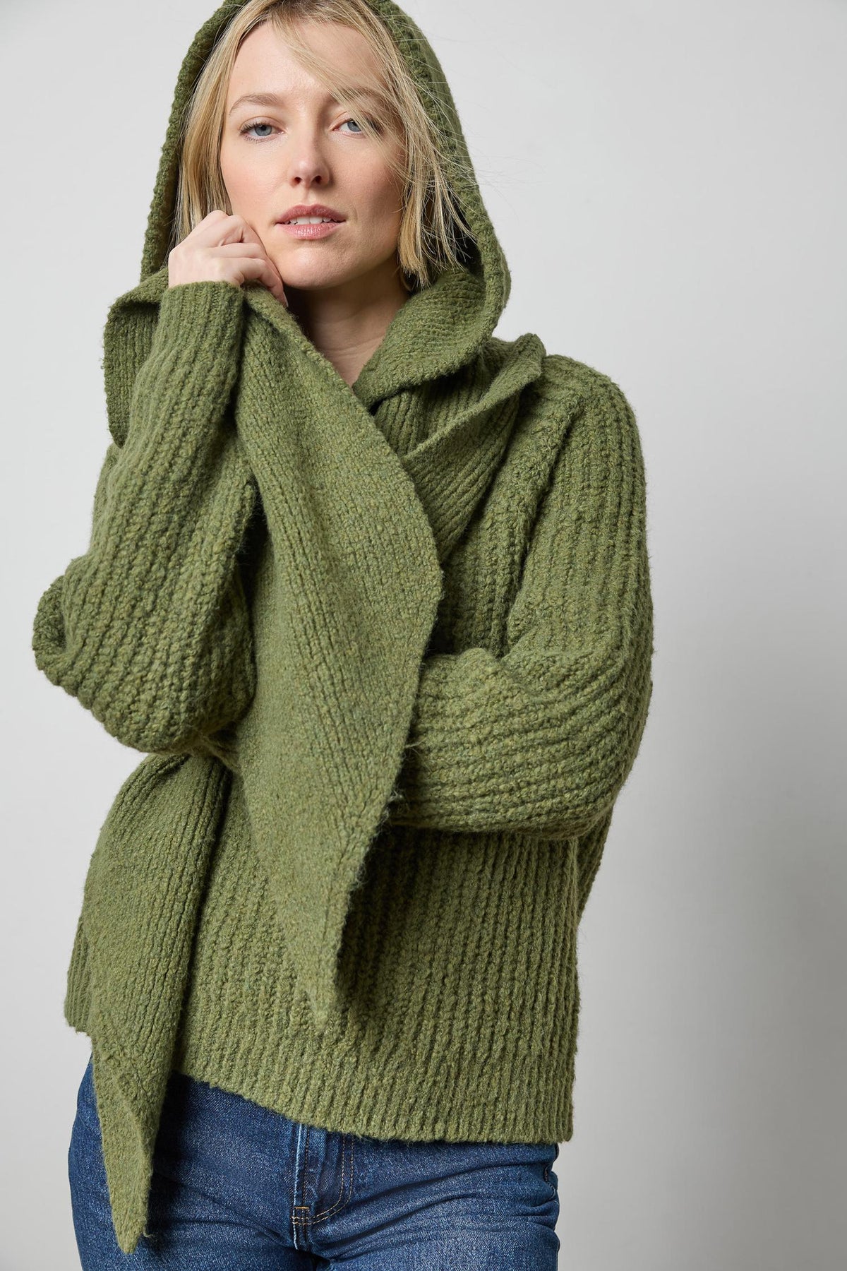 Lofty Hooded Scarf in color Loden Image A3