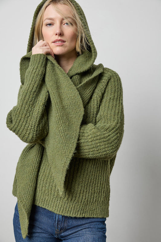 Lofty Hooded Scarf in color Loden Image A3