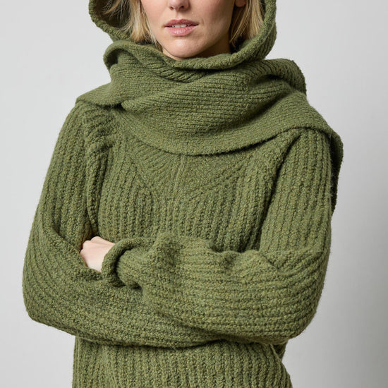 Lofty Hooded Scarf in color Loden Image A4