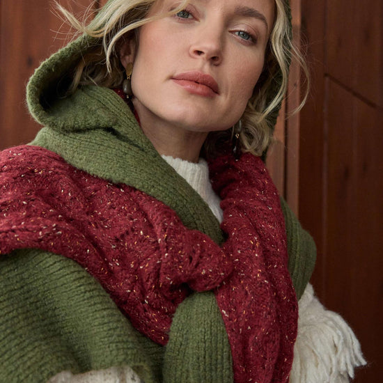 Lofty Hooded Scarf in color Loden Image C1