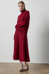 Knit Flared Skirt in color Wineberry Image A0