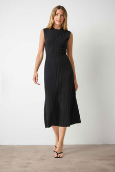 Midi Flare Dress in color Black Image A1