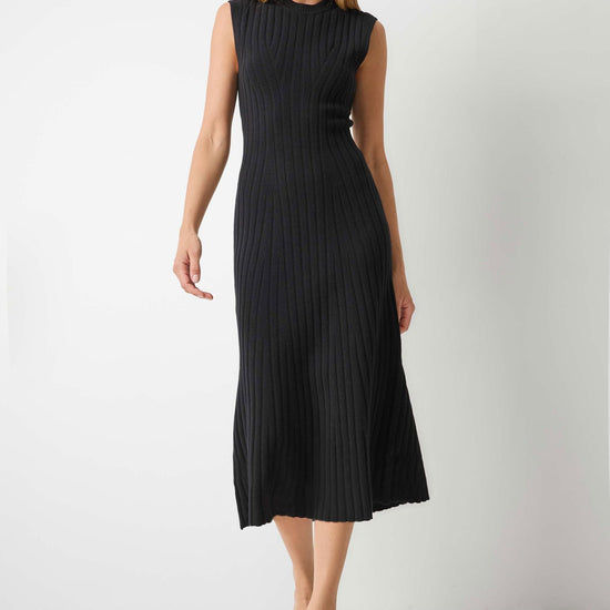 Midi Flare Dress in color Black Image A1